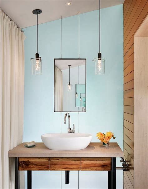 But you'll also appreciate these pendants lights for their ability to up the ante of your vanity's decor. Bathroom Ideas, Double Pendant Modern Bathroom Lighting ...
