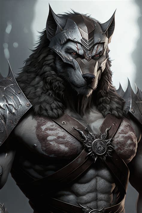 Umělecká Ilustrace Wolf Warrior Posterscz