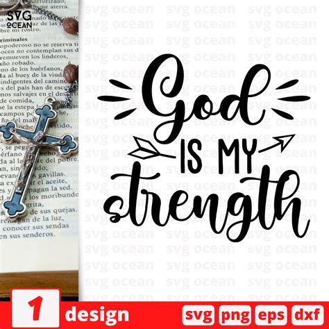 God Is My Strength Svg Bundle Vector For Instant Download Svg Ocean