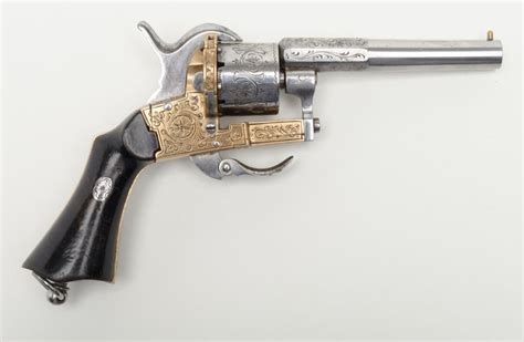 High Quality And Unusual Two Tone Pinfire Revolver In Original To The