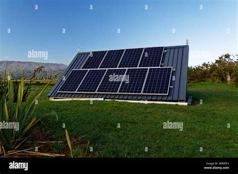 Solar Panels For An Off Grid System Stock Photo Alamy