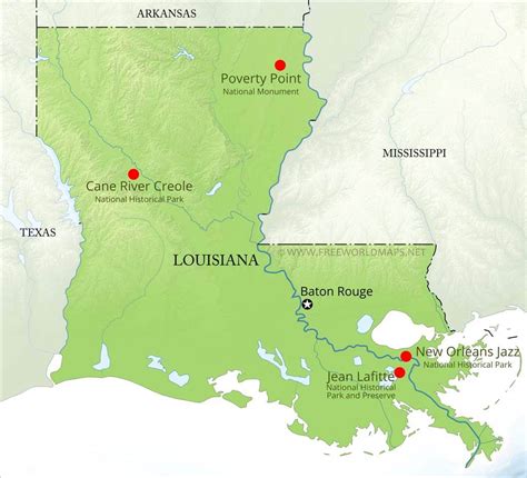 34 Physical Map Of Louisiana Maps Database Source