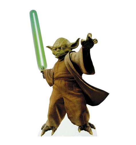 Life Size Yoda With Lightsaber Star Wars Cardboard