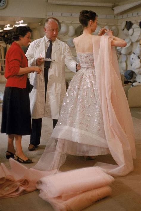 Christian Dior At Work In February Of 1957 Dior Couture Evening