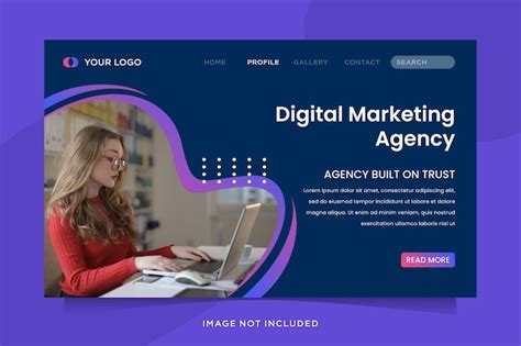 Premium Vector Digital Marketing Agency Landing Page Template