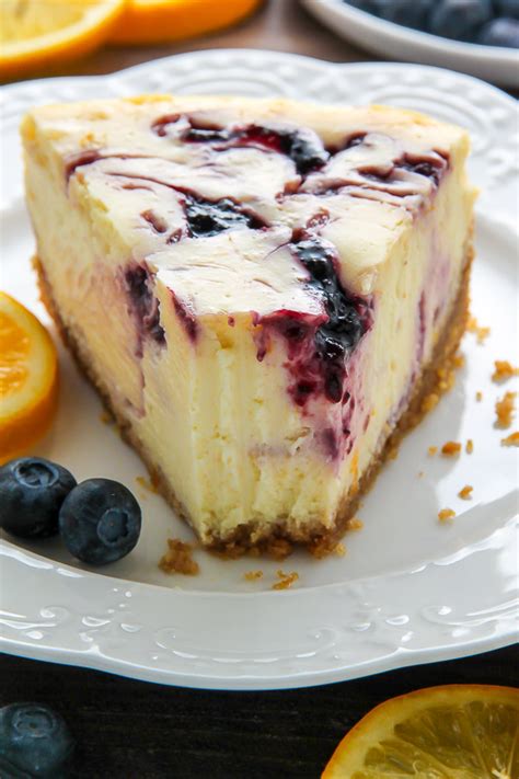 Beat on low speed just until blended. Lemon Blueberry Swirl Cheesecake - Baker by Nature