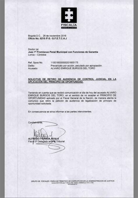 Caso Benedetti: Fiscalía no legalizará principio de oportunidad a