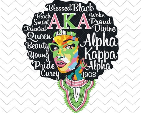Alpha Kappa Alpha Sorority Svg Afro Woman Aka Sorority Girl Etsy