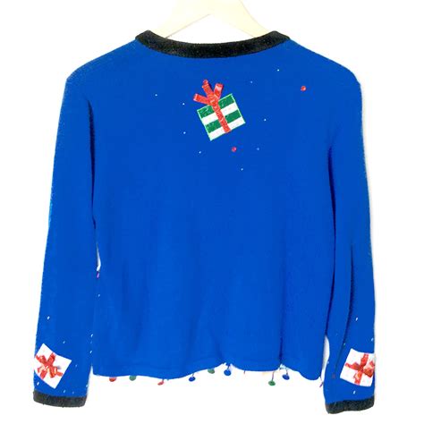 Its Raining Christmas Tacky Ugly Cardigan Sweater The Ugly Sweater Shop