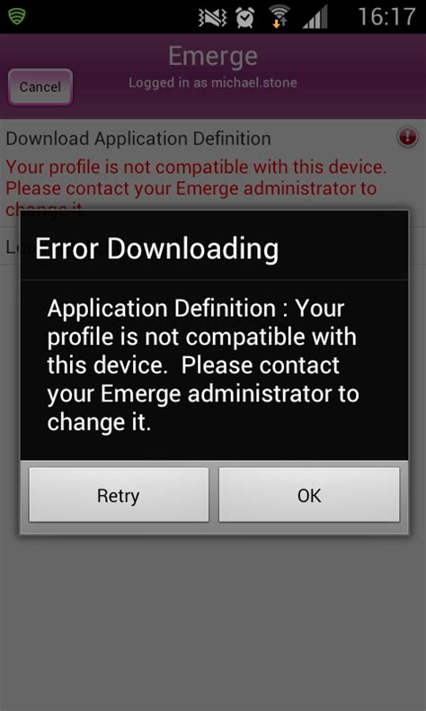Groupcall Emerge Profile Not Compatible Error On Android Phone