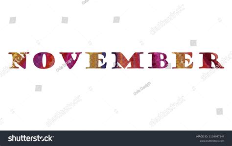 November Colorful Typography Text Banner Vector Stock Vector Royalty