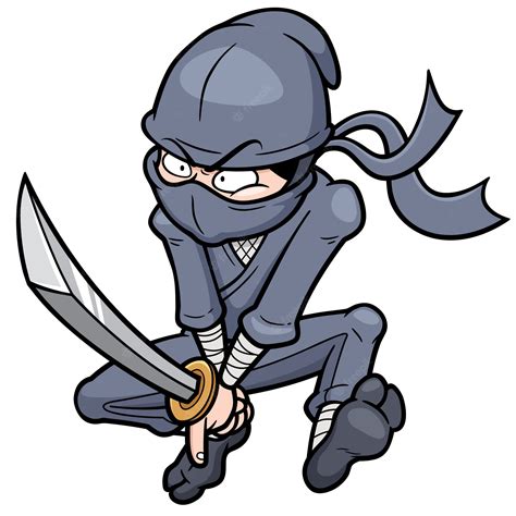 Dessin Animé Ninja Vecteur Premium