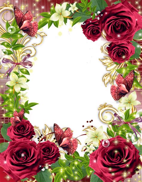 Transparent Png Photo Frame With Red Roses Gallery Yopriceville
