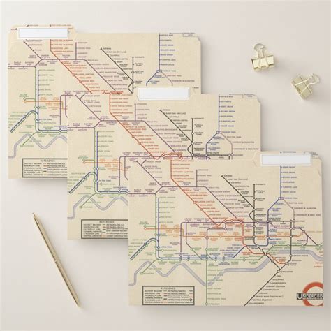 Map Of Londons Underground Railways File Folder Zazzle London