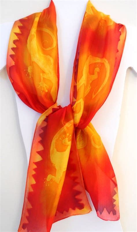 Handpainted Silk Scarf With Vibrant Colours In Shades Of Etsy