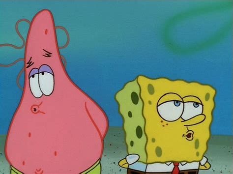 Spongebob And Patrick Face To Face With Each Other
