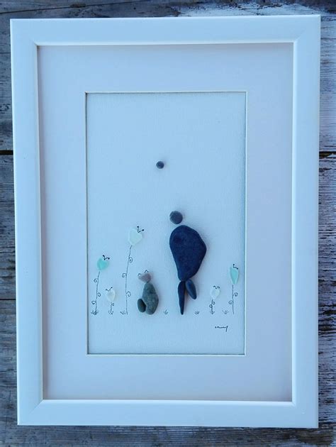 Pebble art woman cat, Woman cat picture, wall art woman cat, pebble picture, anniversary ...