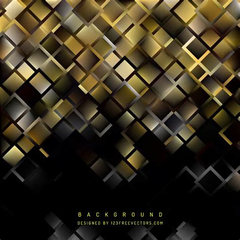 Abstract Black Gold Square Background Design 123freevectors