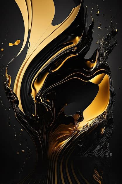 Premium Ai Image Luxury Abstract Black And Gold Wallpaper