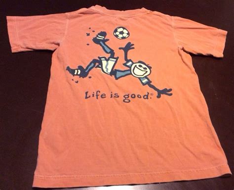 Life Is Good Soccer T Shirt Youth Boys Girls Size M 10 Kids Tops