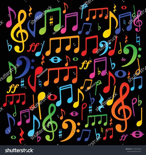 Musical Notes Colorful Music Background Vector Stock Vector Royalty