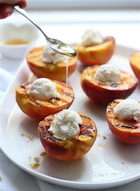 Brown Sugar Grilled Peaches With Ricotta Honey And Crispy Prosciutto