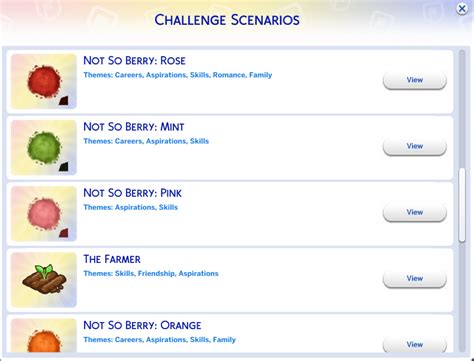 Sims 4 Not So Berry Challenge Scenarios Micat Game