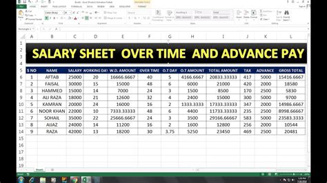 207 How To Make Salary Sheet In Ms Excel Hindi Youtube