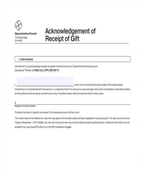 Acknowledgement Receipt Template Printable Simple Receipt Forms