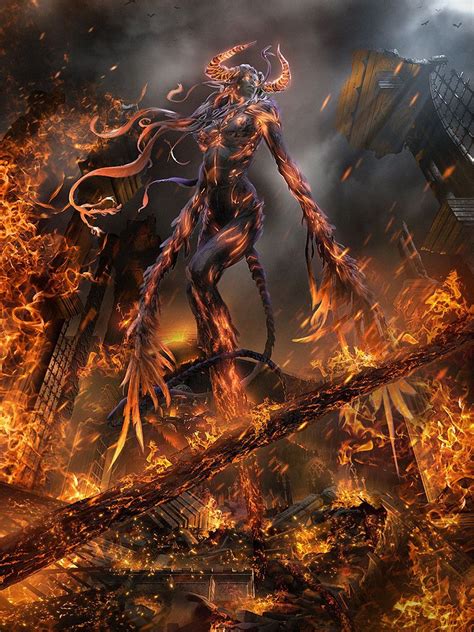 Fire Demons Lament Dark Fantasy Art Demon Art Fantasy Monster