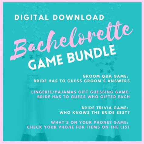 Bachelorette Party Game Bundle 4 Games Instant Download Etsy