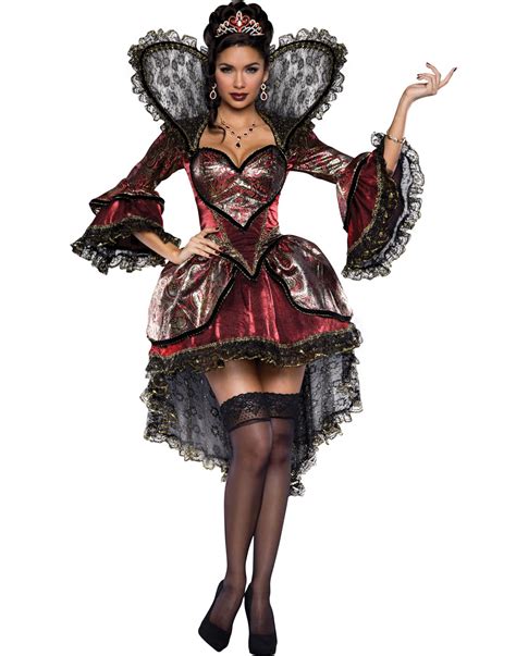 Wonderland Evil Dark Victorian Queen Of Hearts Adult Womens Costume M