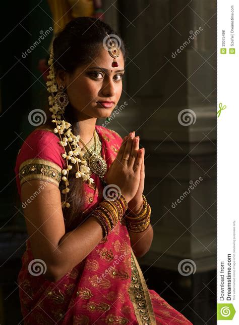 Indian Female Praying Stock Photo Image Of Beautiful 33075498