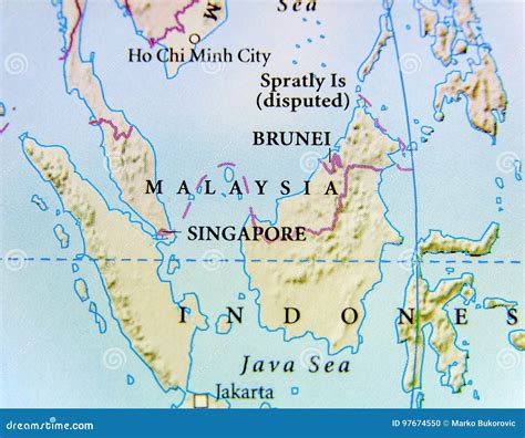 Mapa Geográfico Do País De Malásia Com Cidades Importantes Foto De