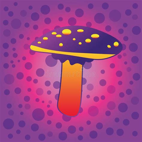 Magic Mushroom Psychedelic Hallucination Vibrant Vector Illustration