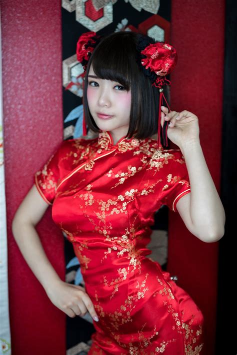 🐣天瀬音羽🐥 Beautiful Asian Women Asian Fashion Girl Fashion Cheongsam Dress Qipao Cute Cosplay
