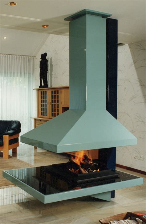 Modern Central Fireplace Cheminée Centrale Moderne Bloch Design
