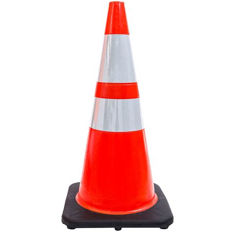 Set Of 8 28 Rk Orange Safety Pvc Traffic Cones Black Base With Two