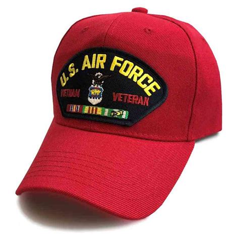 Us Air Force Vietnam Veteran W Ribbon Special Edition Red Hat