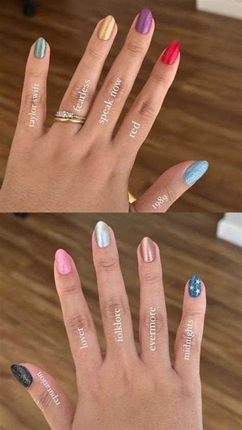 Diseños de uñas para The Eras Tour in Taylor swift nails Nail designs Nail art