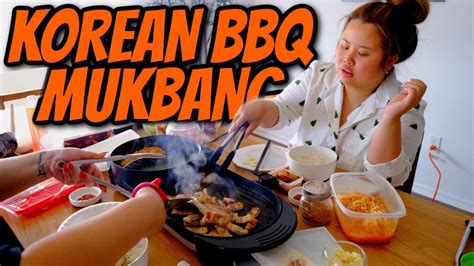 KOREAN BBQ PORK BELLY WRAPS MUKBANG 먹방 AT HOME EATING SHOW COOKING EATING YouTube