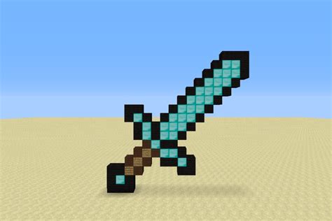 Minecraft Iron Sword Pixel Art Grid Deriding Polyphemus