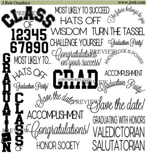 Black Graduation Clipart More Colors Graduation Word Clip Etsy