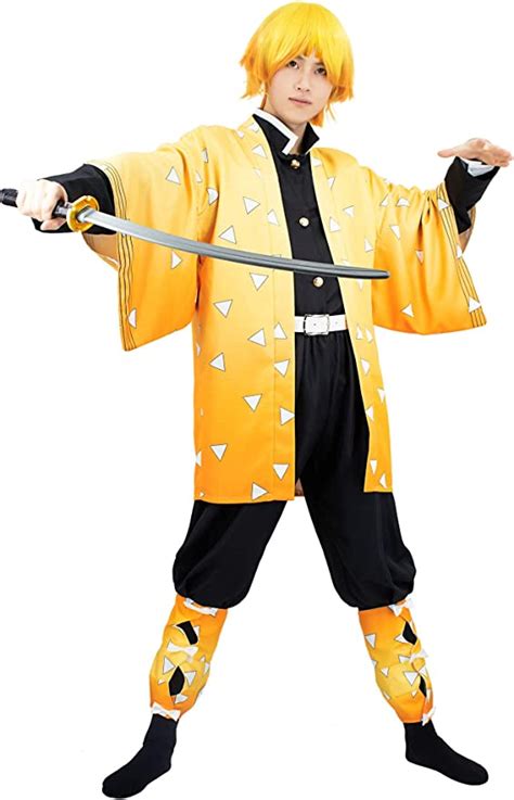 C Zofek Agatsuma Zenitsu Cosplay Costume Mens Kimono Outfit