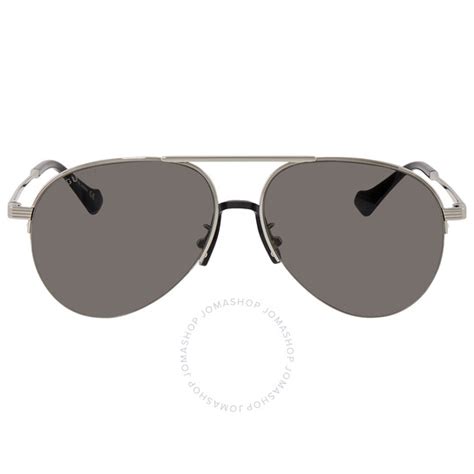 gucci grey aviator sunglasses gg0742s 001 58 889652295077 sunglasses jomashop