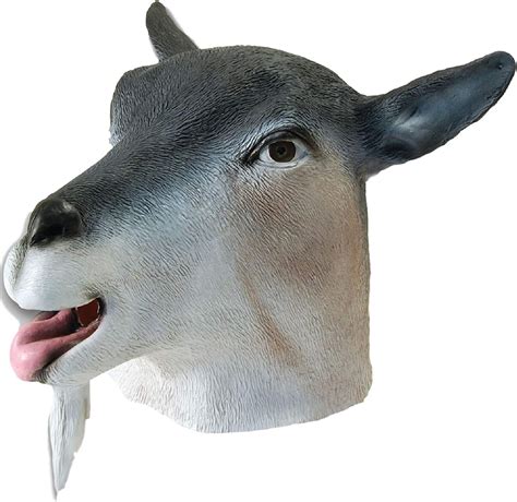 Adult Ladies Mens Goat Rubber Full Face Mask Farm Animal
