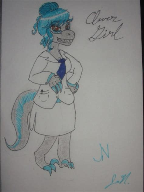 Anthro Blue Is A Clever Girl Jurassic Domination By MissLuckychan On