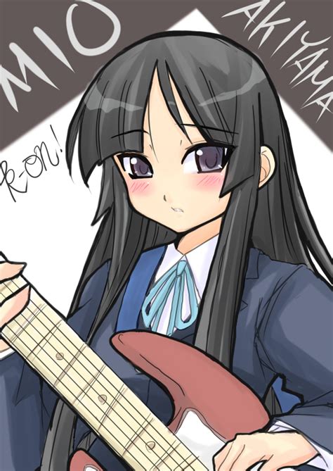 Safebooru 1girl Akiyama Mio Bangs Bass Guitar Black Hair Blunt Bangs Garyou Guitar Hime Cut