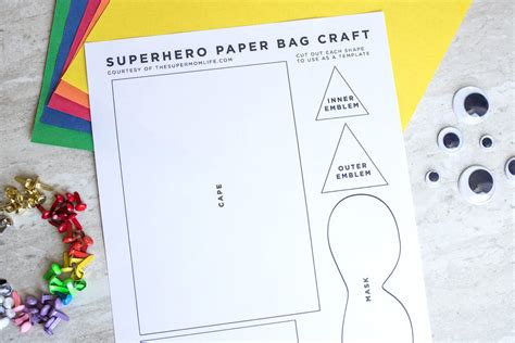 Superhero Paper Bag Craft Printable Template The Super Mom Life