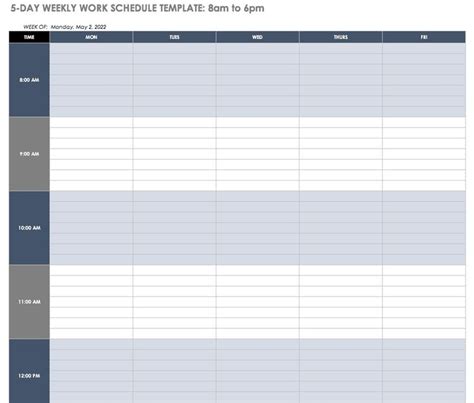 Exceptional Blank Schedule Template 7 Day 24 Hours Schedule Templates